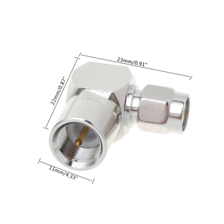 Both SMA Male to FME RF Plug Right Angle Connector Folded Adapter for Coaxial Cable Both SMA Male to FME RF Plug Right Angle Connector Folded Adapter for Coaxial Cable